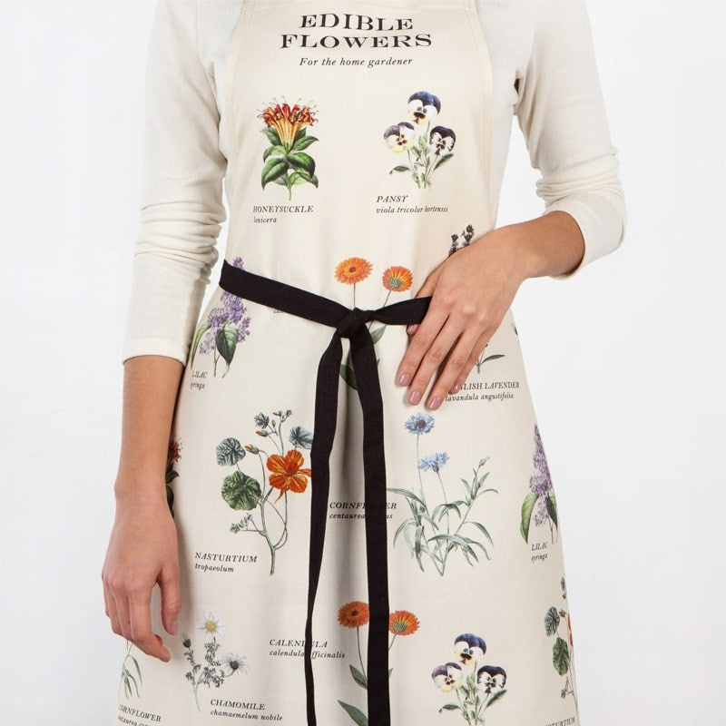 Edible Flowers Vintage Fine Print Apron