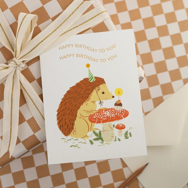 Hedgehog Birthday Card