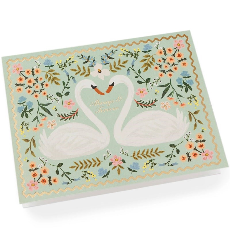 Always & Forever Swans Wedding Card