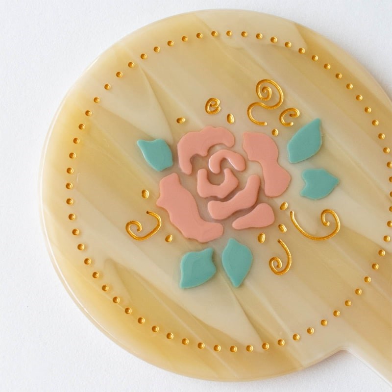 Eco Vintage Rose Makeup Mirror with Pouch