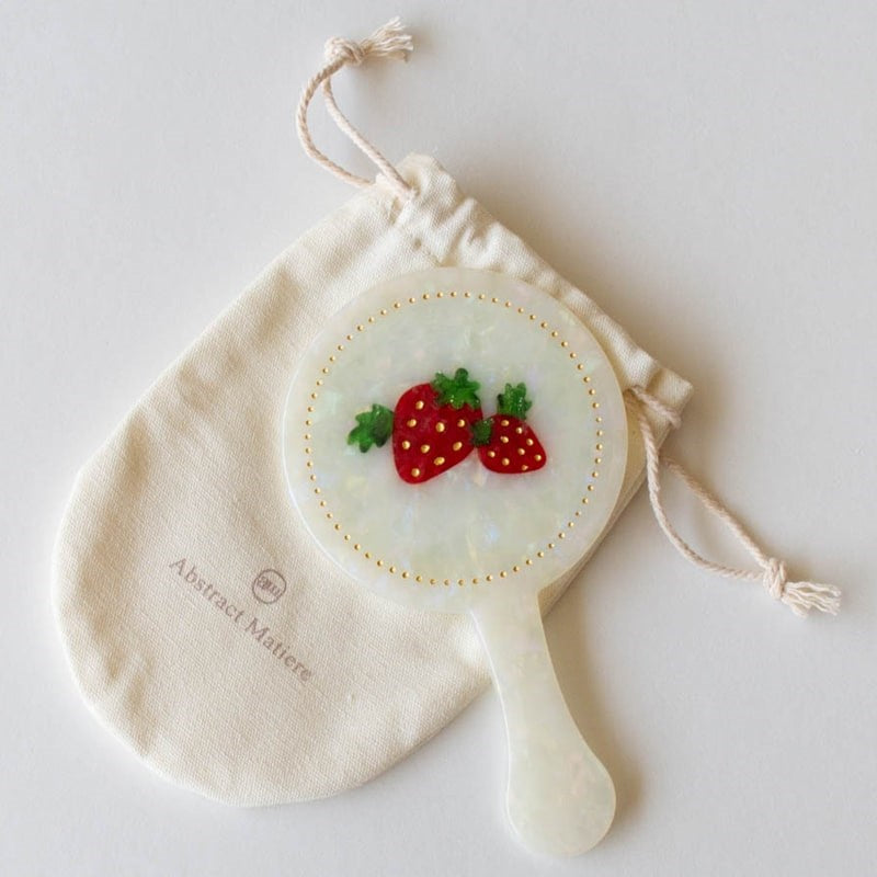 Eco Vintage Strawberry Farm Makeup Mirror with Pouch