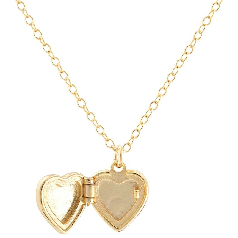 Enamel Heart Locket - White