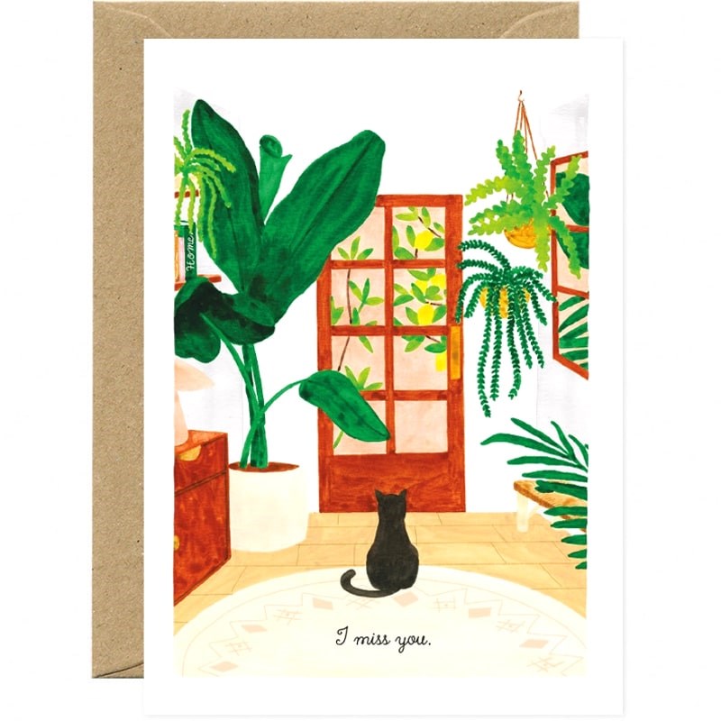 I Miss You Cat Greeting Card