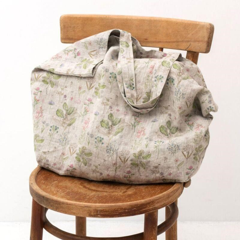 Botany Print Linen Bag