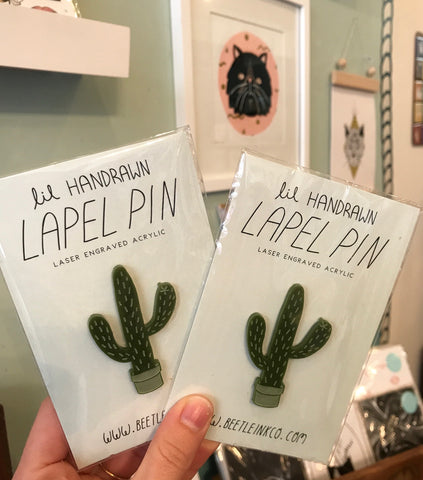 beetle ink co cactus pins