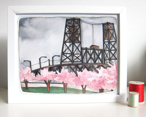 michele maule steel bridge print