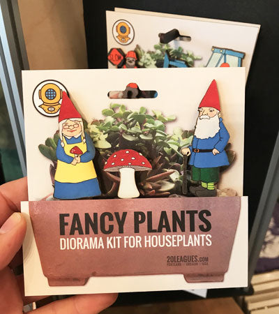 20 leagues garden gnome plant diorama