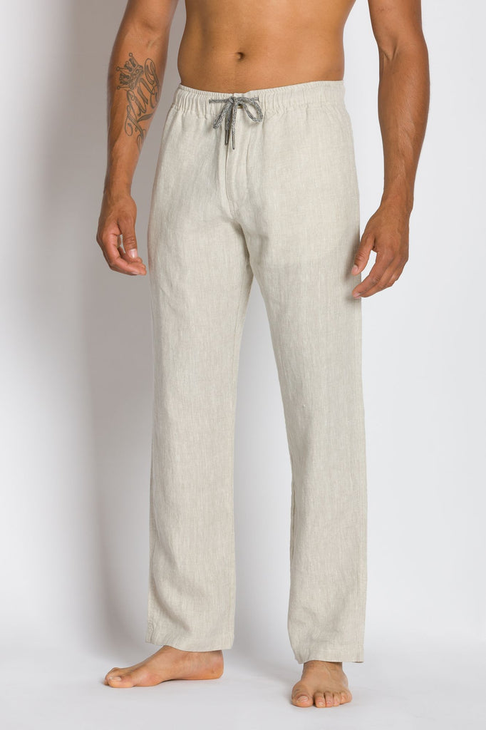 Men's Trousers in a stretch linen and viscose blend