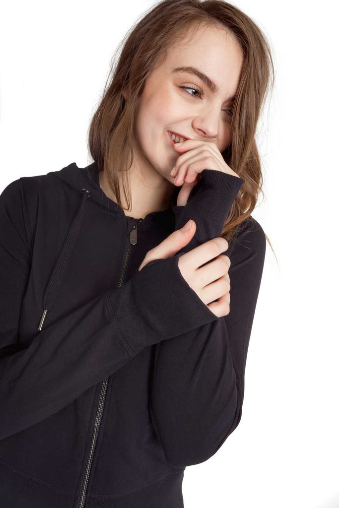 black lightweight hoodie women's