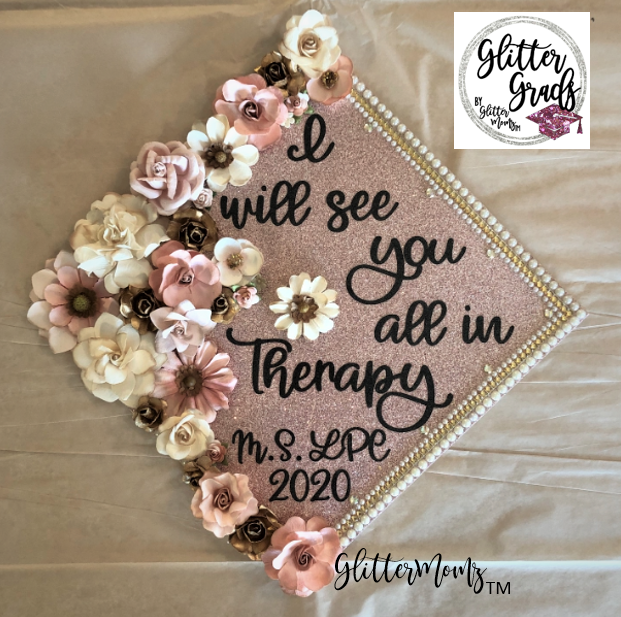 See You In Therapy Graduation Cap Decoration Glittermomz 