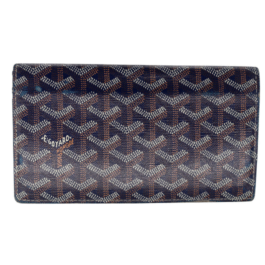 Goyard Long Wallet Round Zipper Herringbone Black Pre-Owned Japan