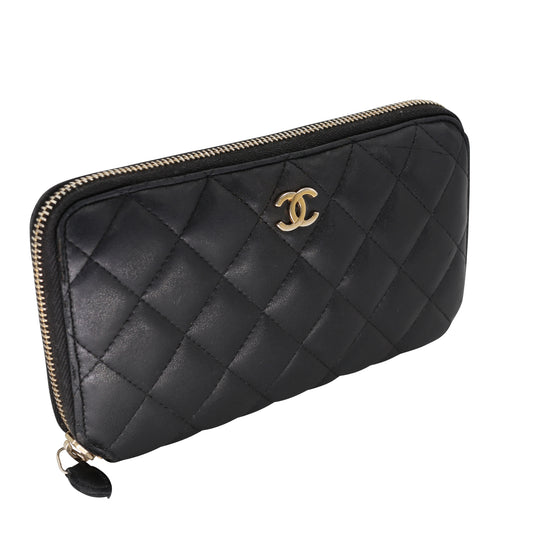 Chanel Camellia Zip Around Wallet (SHG-S4iHUM) – LuxeDH