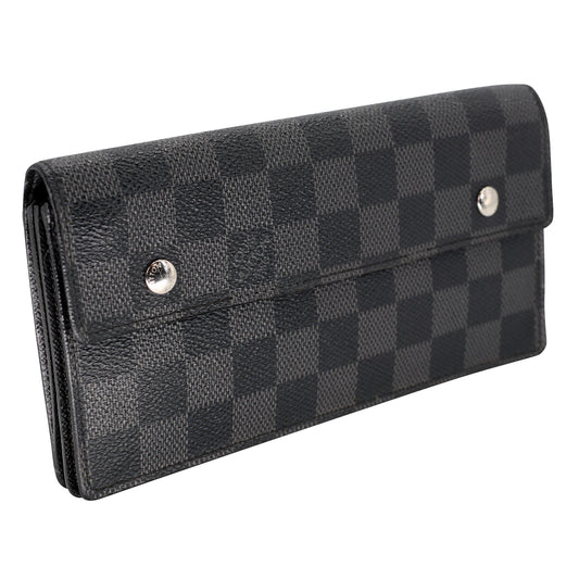 Louis Vuitton Zip Around Damier GM Graphite Coated Canvas Wallet LV-0729N-0002