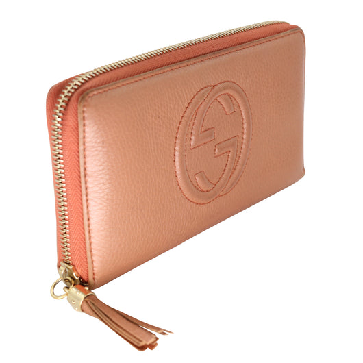 Gucci GG Guccissima Pink Leather Zip Around Wallet LV-W1110P-A003
