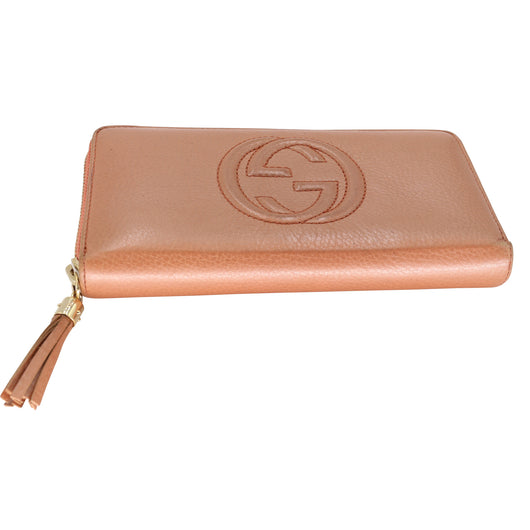 Gucci GG Guccissima Pink Leather Zip Around Wallet LV-W1110P-A003