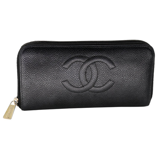 Chanel Caviar Leather CC Monogram French Kisslock Wallet CC-W0539P-0008 –  MISLUX