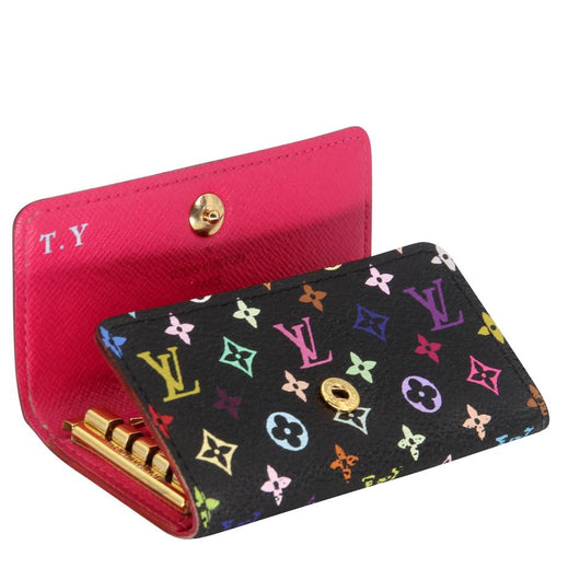 Louis Vuitton Monogram LV Logo Murakami Black Multicolor Key Card Pouch Cles