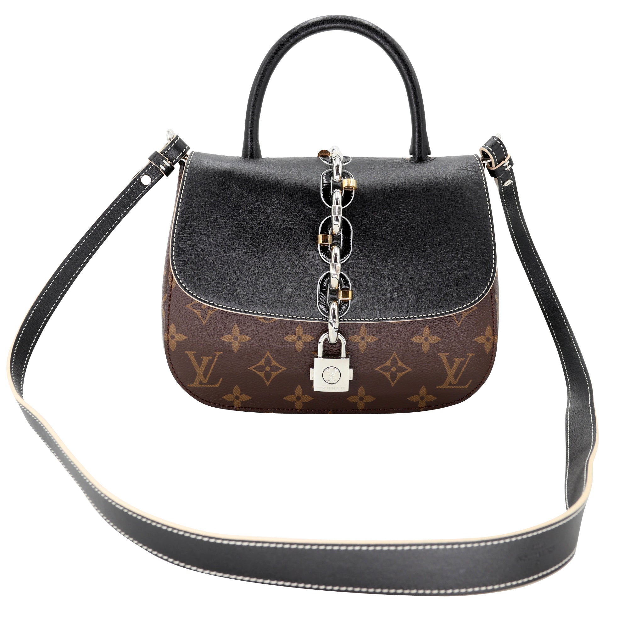 LOUIS VUITTON Pochette Black Leather Crossbody from NEVERFULL Giant Mo   Debsluxurycloset