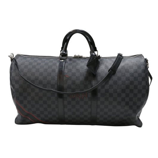 Louis Vuitton Keepall 55 Damier Graphite Travel Bag LV-B1017P-A001 For Sale  at 1stDibs  louis vuitton mens duffle bag, louis vuitton damier keepall  55, louis vuitton keepall 55 carry on