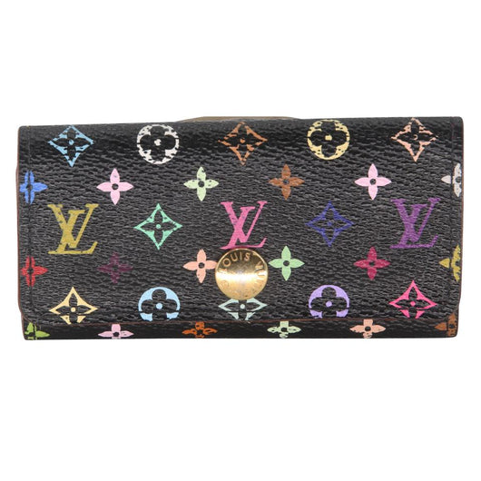 From the Takashi Murakami Collection. White and multicolor monogram coated  canvas Louis Vuitton key pouch with brass ha…