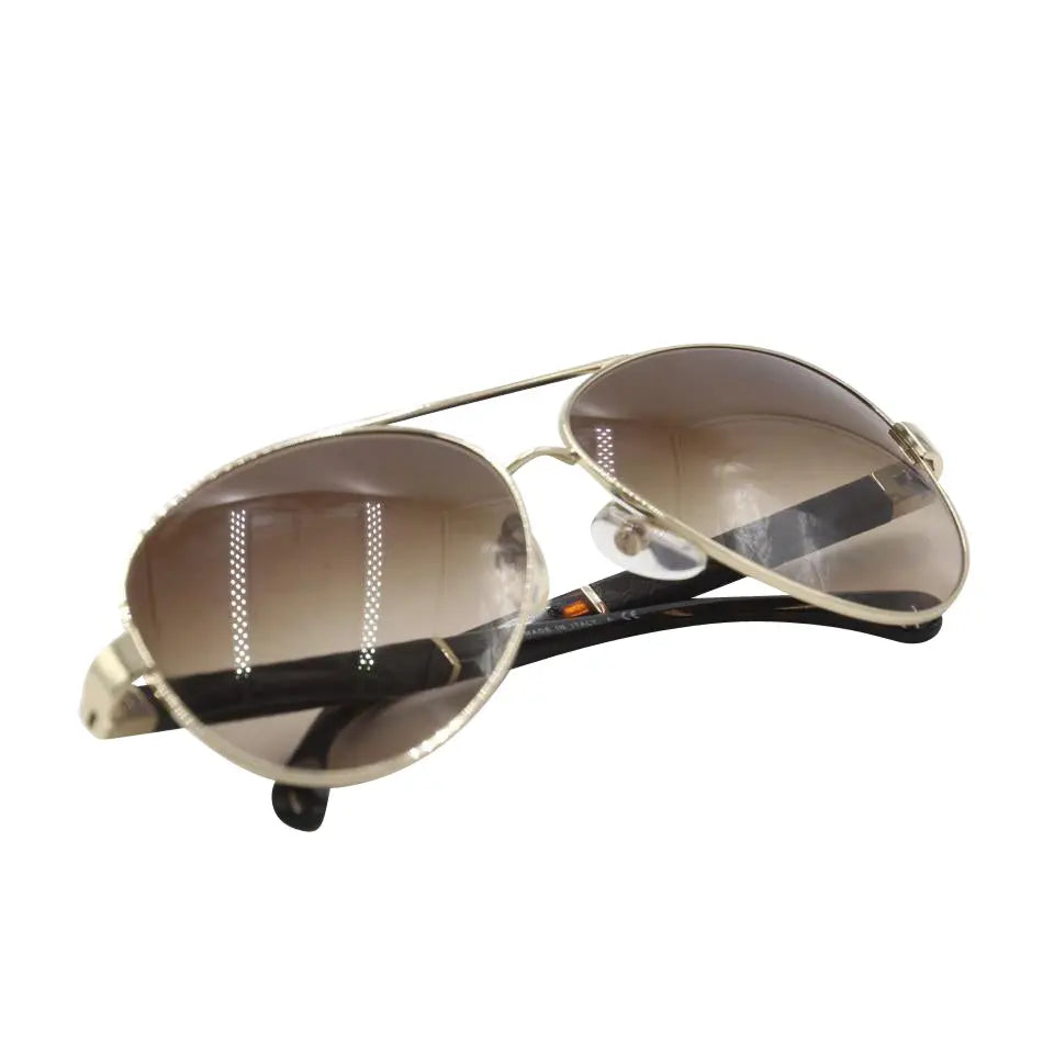 Chanel Goldtone Frame Mirror Tint Aviator Sunglasses4207  Yoogis Closet