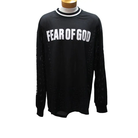 Fear of God Logo Print Mesh Jersey Men's Long Sleeve Shirt Size XL