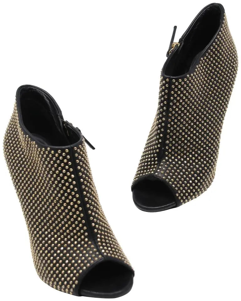 Giuseppe Zanotti Black Leather Studded Boots/Booties – MISLUX