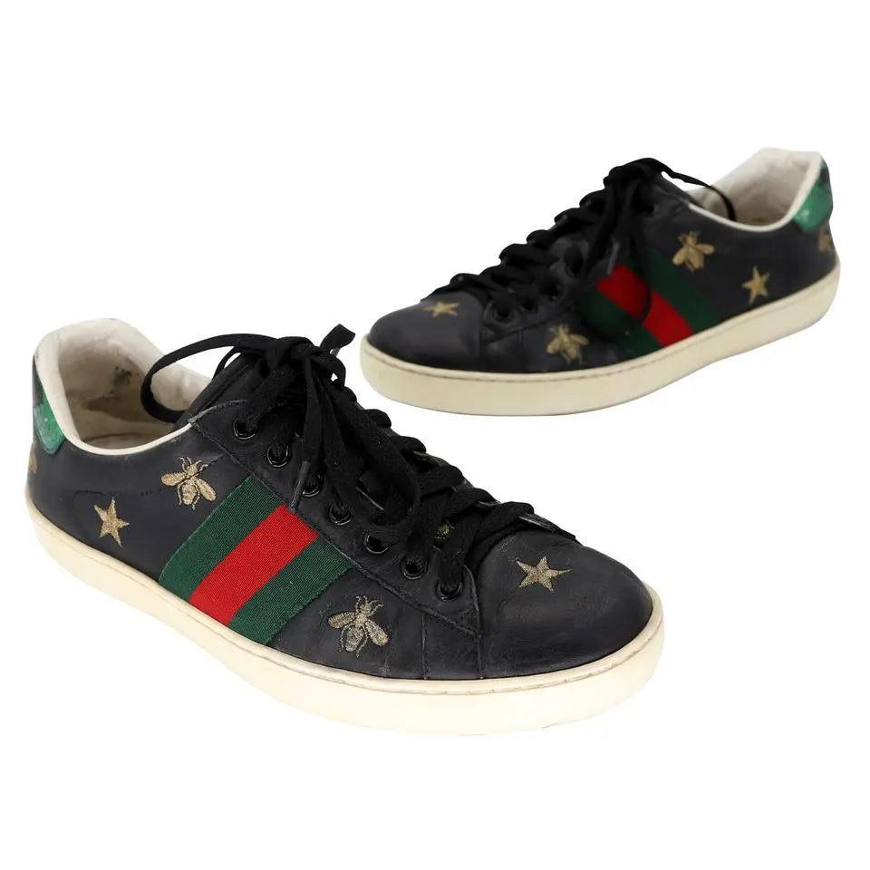 Gucci Bees and Stars 7 Leather Embroidered Low-Top – MISLUX