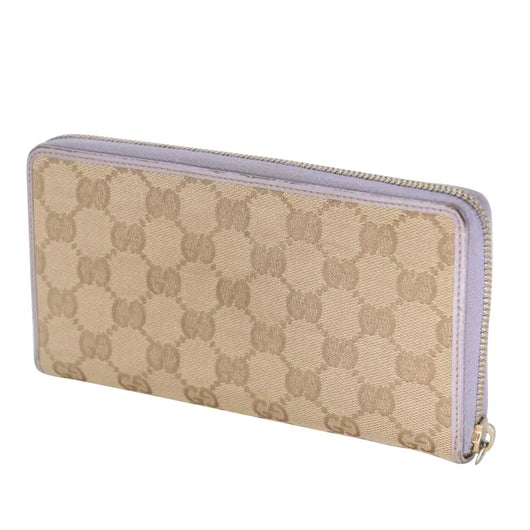 Gucci Original GG Canvas French Wallet in Beige and Caspian Blue –