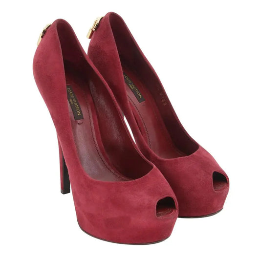 Louis Vuitton Peep Toe Suede Pumps