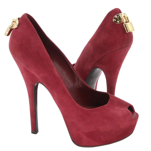 Louis Vuitton Red Suede Oh Really! Peep-Toe Pumps Size 38 Louis Vuitton |  The Luxury Closet