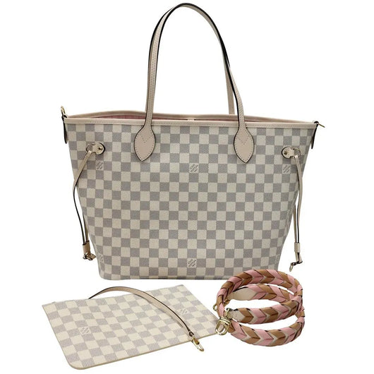 Louis Vuitton Neverfull Azur 2022 Mm Limited Edition Braided Cross Strap  Damier Tote LV-B0330P-A001 – MISLUX