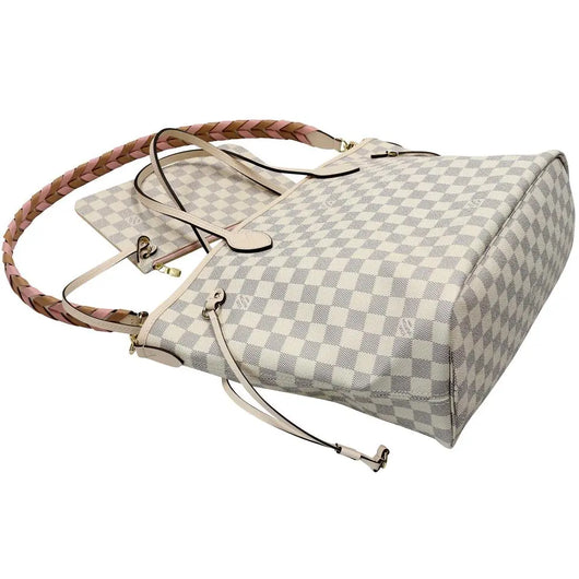 LEATHER AND VODKA NEVERFULL MM WINE BAG WITH BRAIDED STRAPS