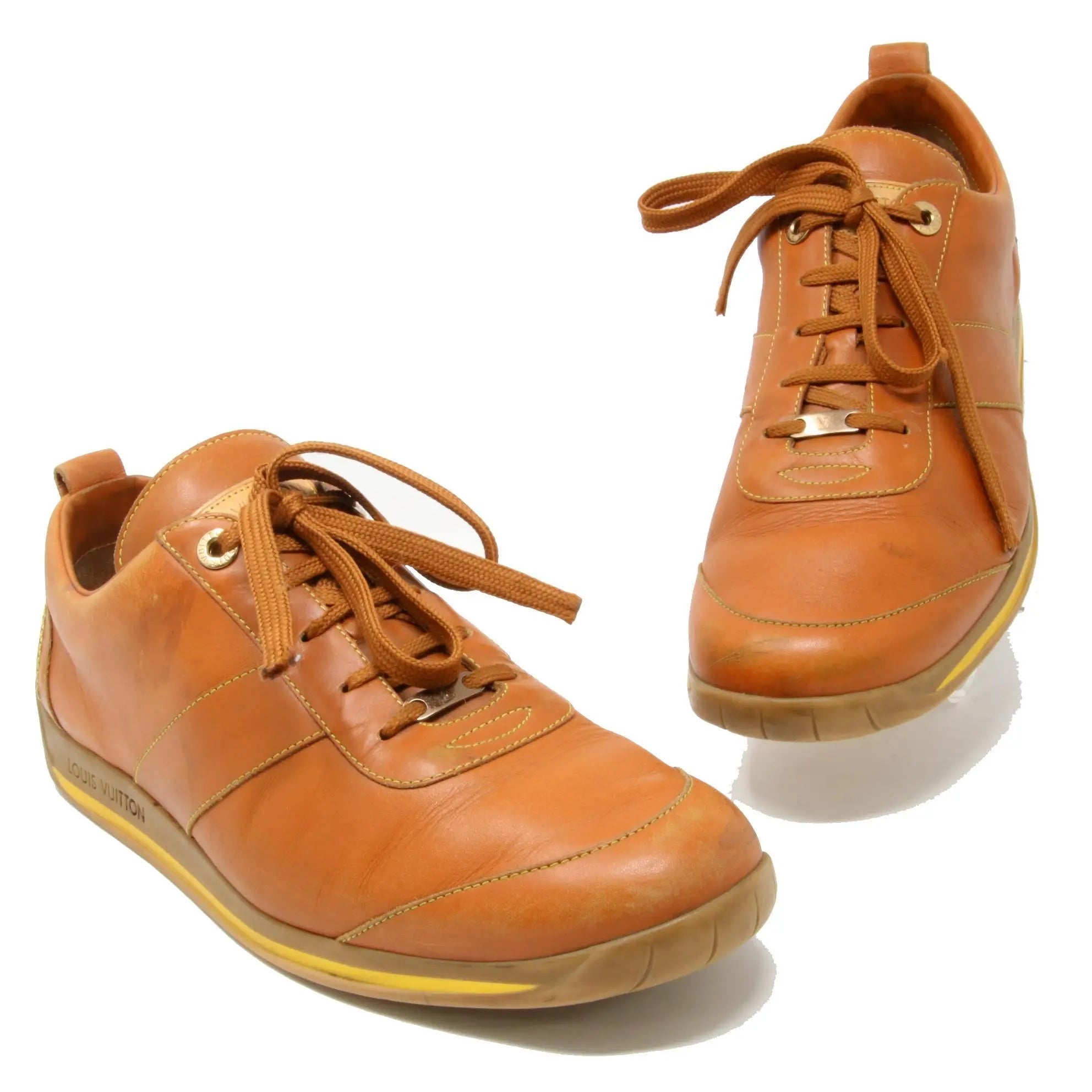 Louis Vuitton Tan Men's Calfskin Leather Leisure Sneaker Shoes Lv-s0917p-0163