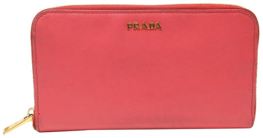 Prada PRD-WALL-1MH132-QME-F0236 Saffiano Leather Flap Wallet with Metal Bar  Detail, Beige - 7.5 W x 3.5 H x 1 D in.