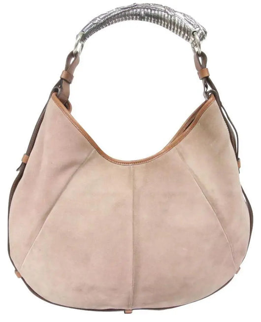 Yves Saint Laurent Woven Straw Mombasa Horn Hobo Bag - Yves Saint Laurent