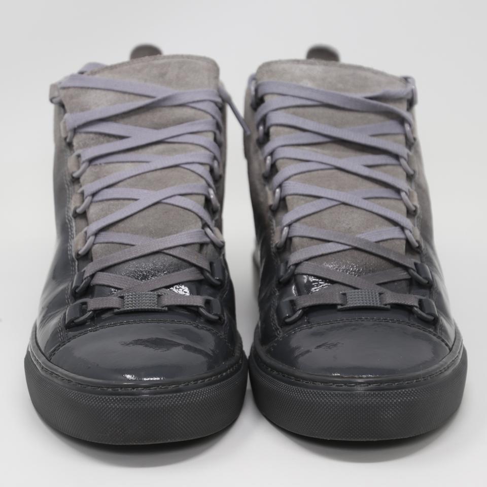 BALENCIAGA ARENA GRAY SUEDE USED MEN EU 40 HI TOP SNEAKERS  eBay