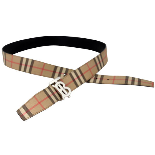 Burberry TB Check Buckle Size S Leather 34-85 Belt BB-1111P-0007