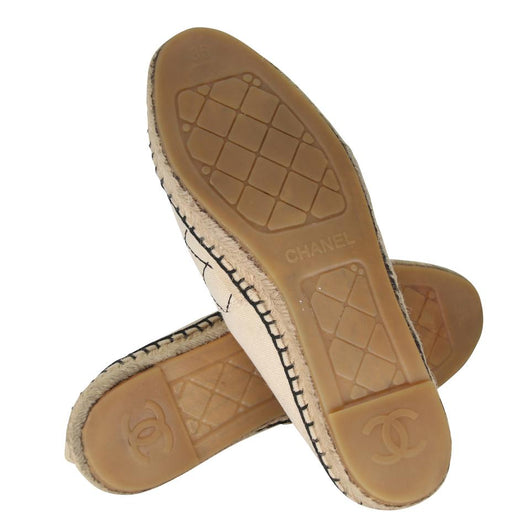 Chanel Espadrille 38 All-Over CC Monogram Canvas Cap Toe Flats CC-0803N-0010