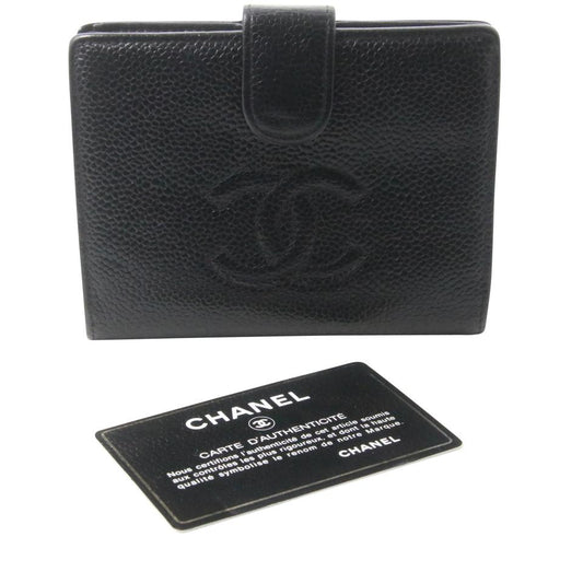 Chanel Black Big Cc Monogram Bifold Caviar Leather Wallet – MISLUX