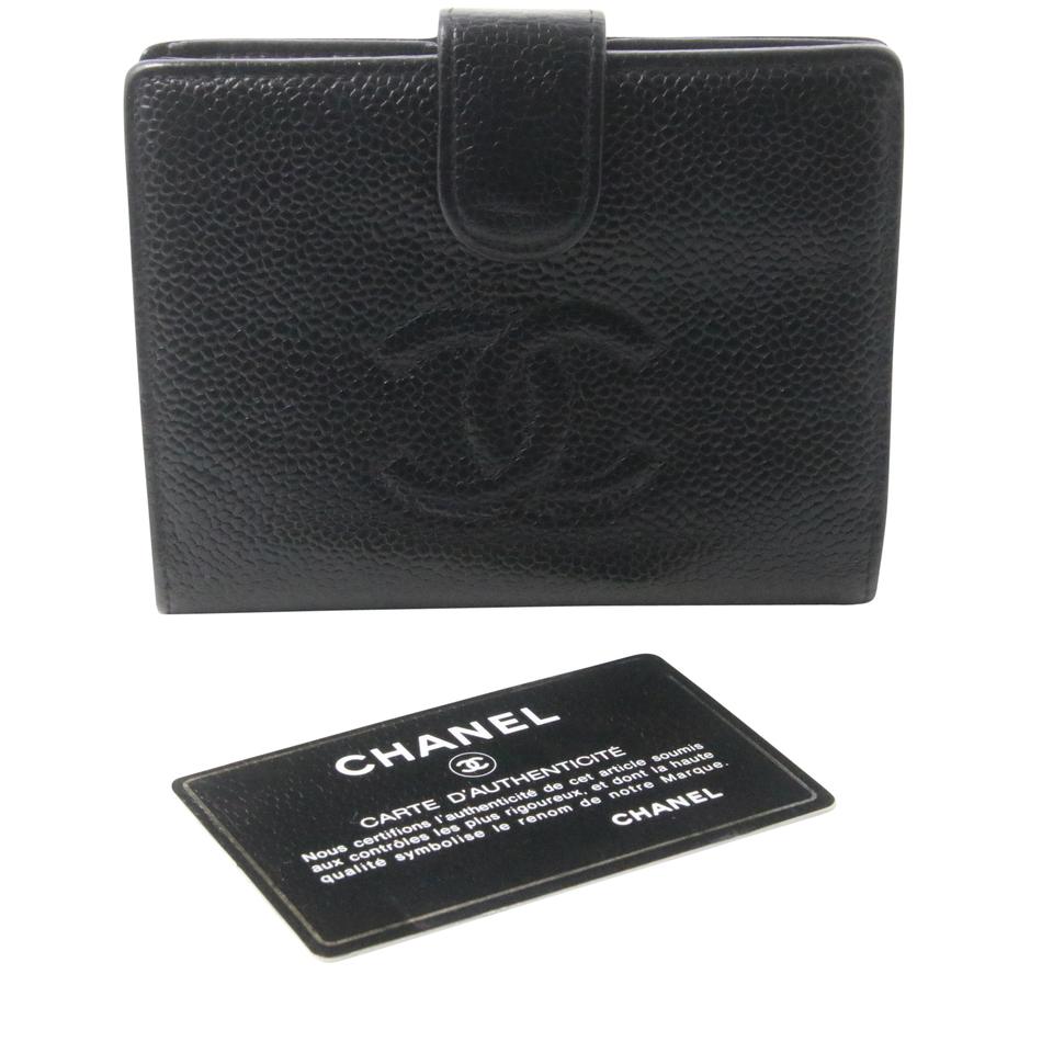 chanel bifold wallet black caviar