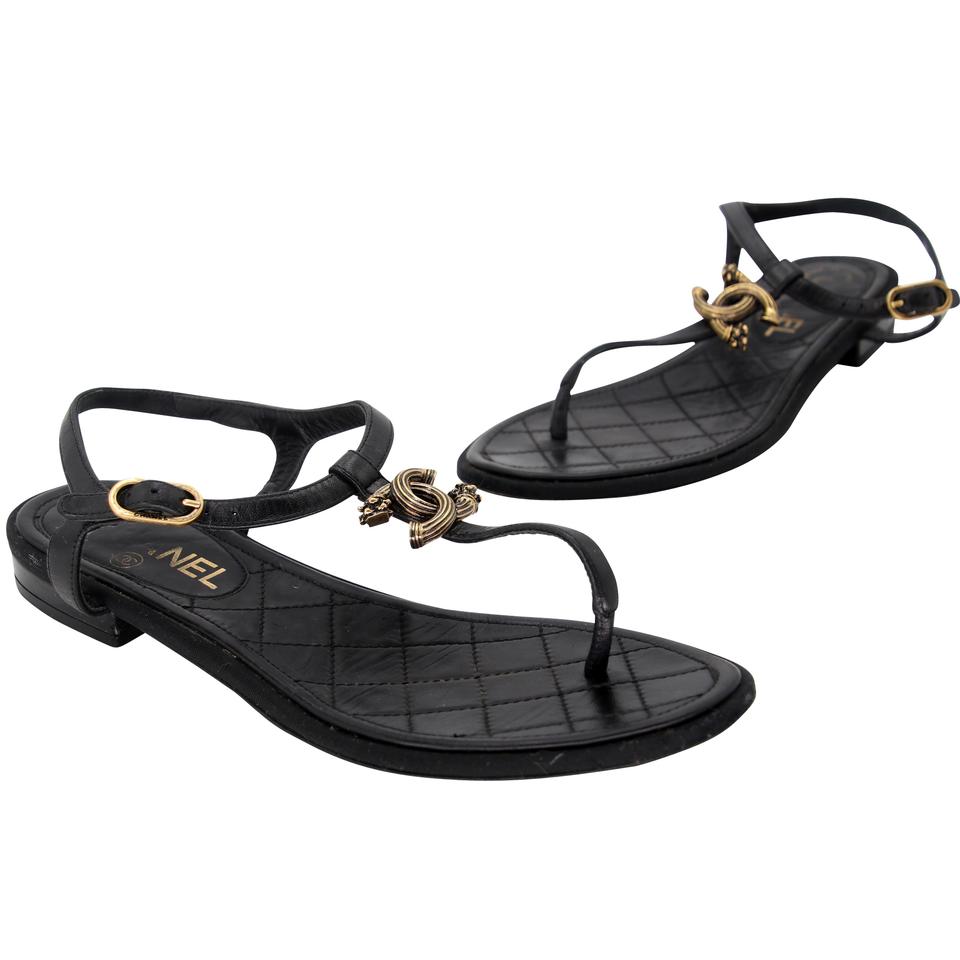 Chanel Thong Ankle Strap  Bronze Cc Logo Runway Sandals CC-0712N-0013 –  MISLUX