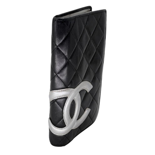 CHANEL, Bags, Chanel Bicolole Wallet Leather Black Cc Auth Bs682