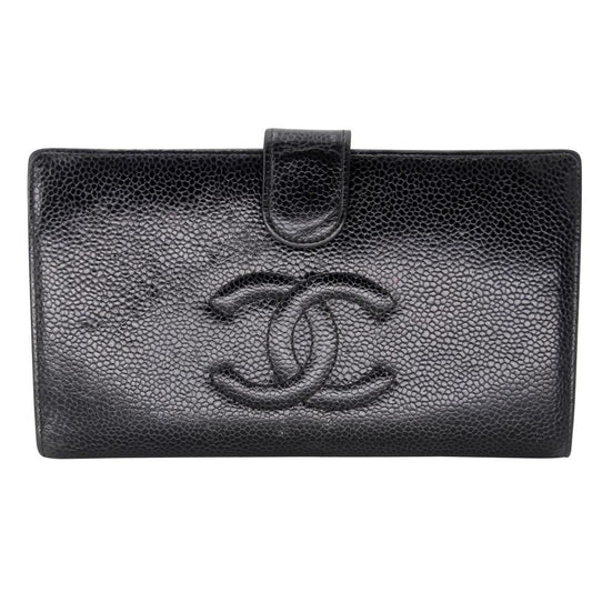 Chanel Caviar Leather French Kisslock Wallet CC-W0128P-0003