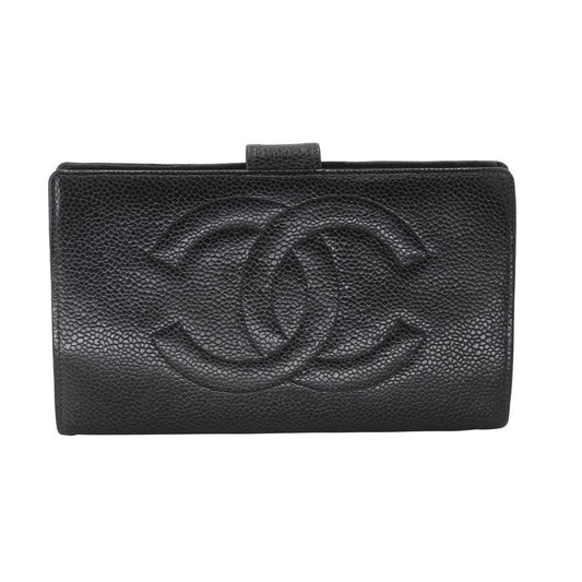 Chanel Caviar Leather French Kisslock Wallet CC-W0128P-0003