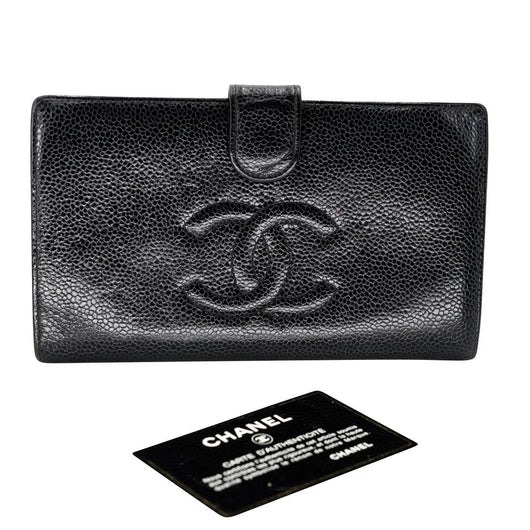 Chanel Purse Long Caviar Leather CC French Wallet CC-0720N-0001
