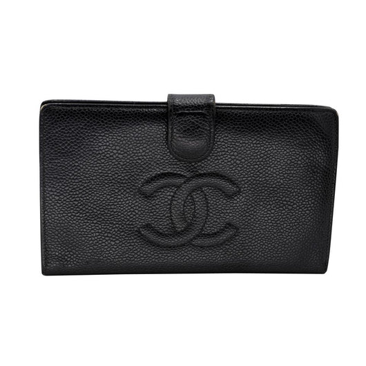 Chanel Caviar Leather CC Monogram French Kisslock Wallet CC-W0539P-0008