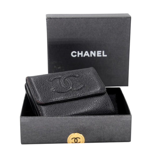 Chanel Lambskin Leather Chocolate Bar Quilted French Wallet – MISLUX