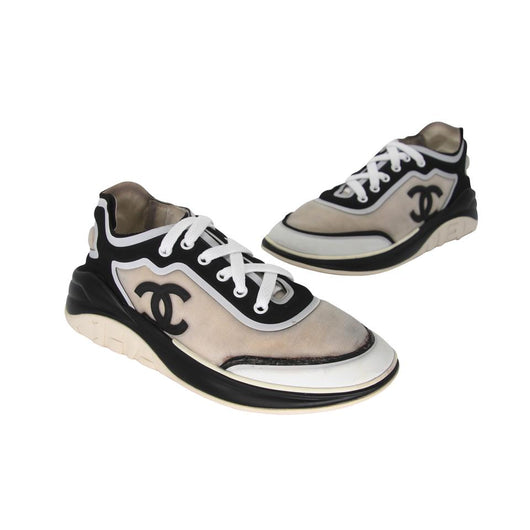 Chanel Paradarus CC Monogram 38 Coco Mother of Pearl Sneakers Cc-0703n-0003