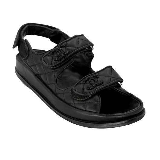 Chanel Dad Quilted 39 Leather Lambskin Sandals CC-S0829-0007